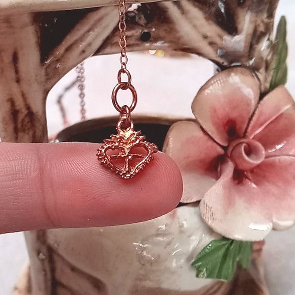 Virgins Saints & Angels Rose Gold-tone Dainty Necklace Chain NEW - Picture 5 of 12